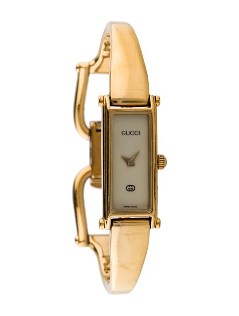 gucci vintage horsebit watch|Gucci Horsebit bangle watch.